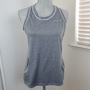 Brooks Gray Athletic Racerback Tank Top Large